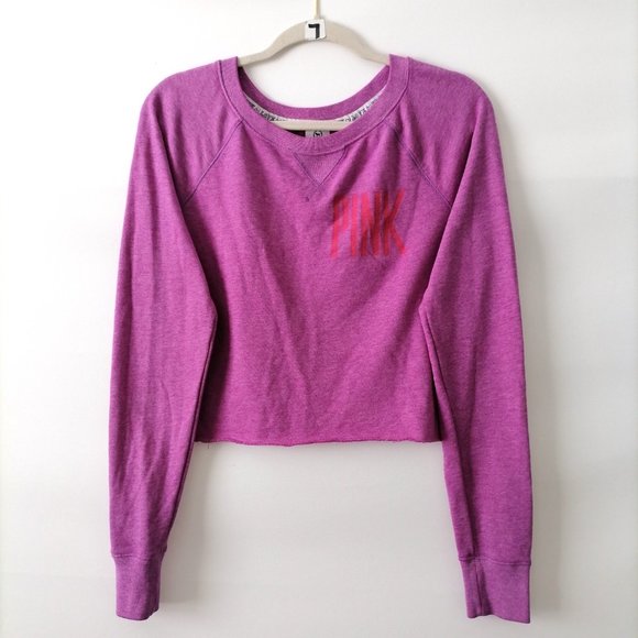 Pink Victoria's Secret Purple & Red Crew Neck Tie Dye Sweatshirt Sz SP Set Of 2 - Picture 2 of 11